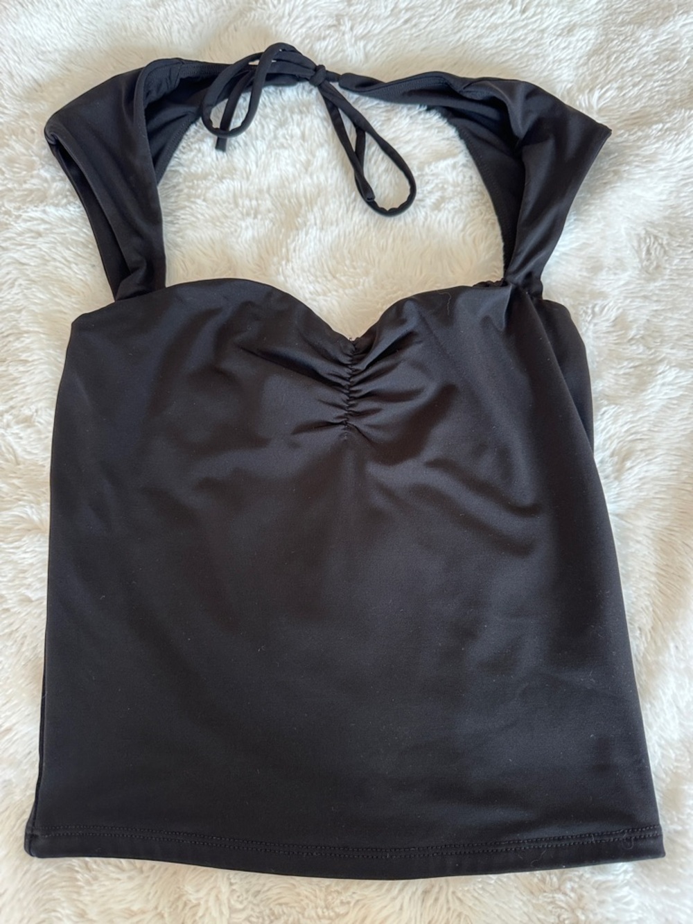 Garage Black Halter Ruched Women's Top